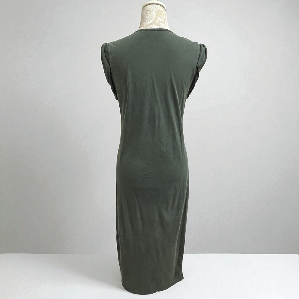 Theory Muscle P Maxi Dress Green Pima Cotton Sleeveless Tee Dress Women’s M - Picture 12 of 13